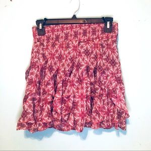 Mauve Pink Ruffled Mini-Skirt
